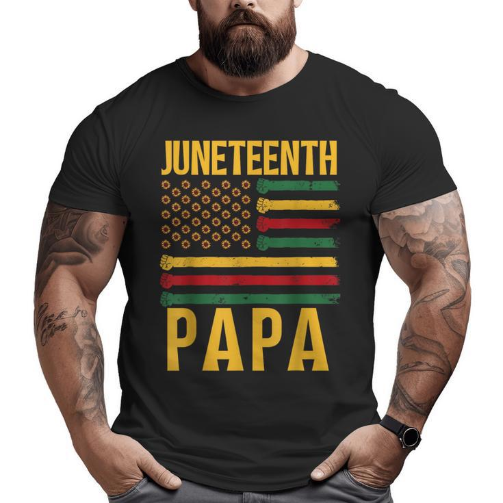 Junenth Papa 1865 Family Black African Dad Father Daddy Big and Tall Men T-shirt