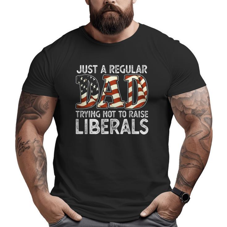 Just A Regular Dad Trying Not To Raise Liberals 4Th July Son Big and Tall Men T-shirt