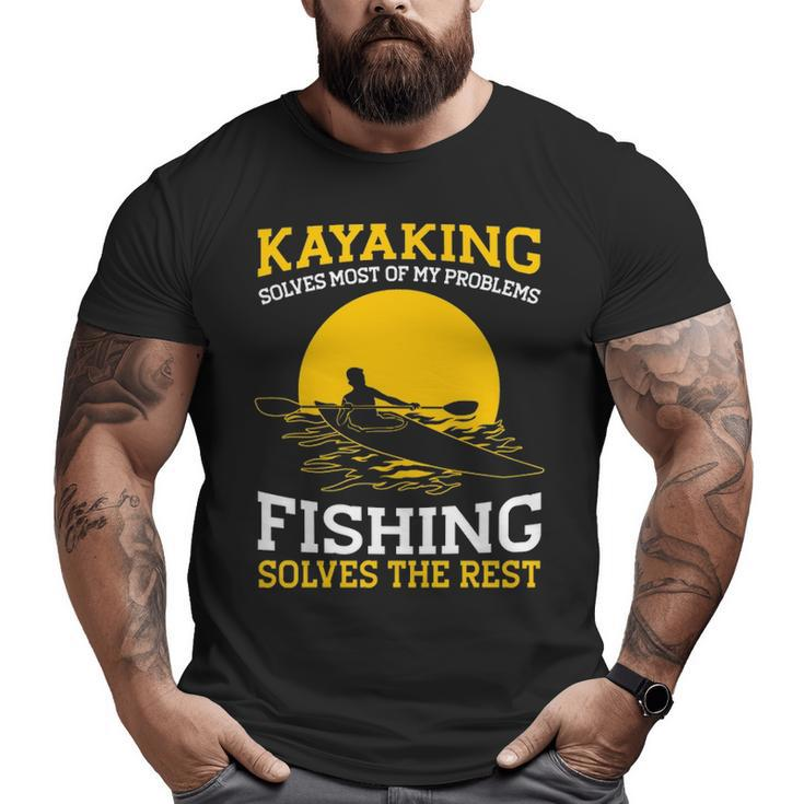 Kayaking Canoeing Kayak Angler Fishing Big and Tall Men T-shirt