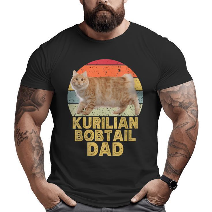 Kurilian Bobtail Cat Dad Retro Vintage For Cat Lovers Big and Tall Men T-shirt