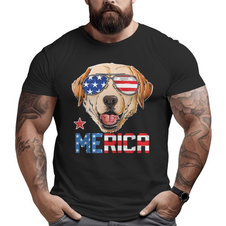 Labrador 4Th Of July Merica Men Usa American Flag Big and Tall Men T-shirt