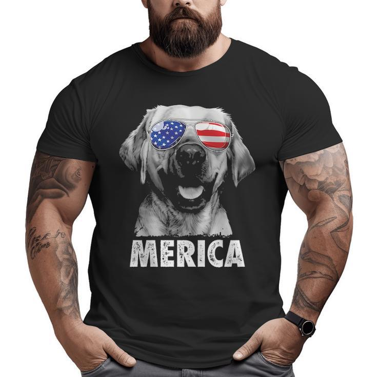Labrador 4Th Of July Merica Sunglasses Men Usa American Flag Big and Tall Men T-shirt