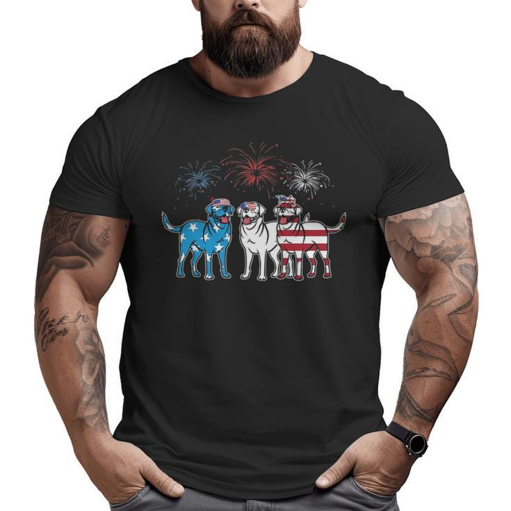 Labrador American Flag Usa 4Th Of July For Dog Lover Big and Tall Men T-shirt