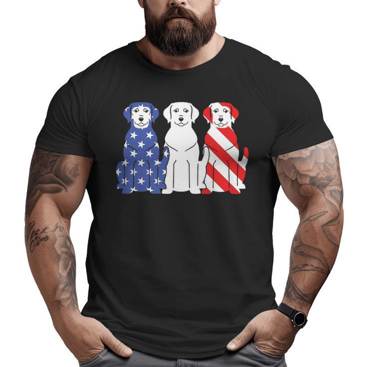 Labrador Retriever American Flag 4Th Of July Dog Graphic Big and Tall Men T-shirt