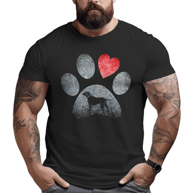 Labrador Retriever Paws Dog Lovers Red Heart Pet Big and Tall Men T-shirt