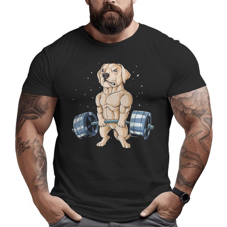 Labrador Weightlifting Deadlift Fitness Gym Big and Tall Men T-shirt