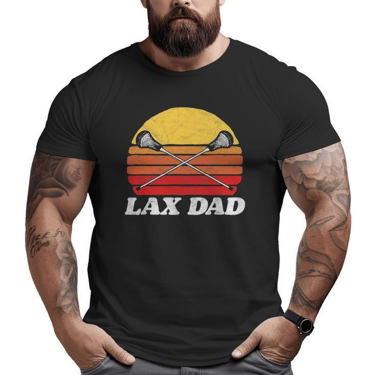 Lax Dad Vintage X Crossed Lacrosse Sticks 80S Sunset Retro Big and Tall Men T-shirt