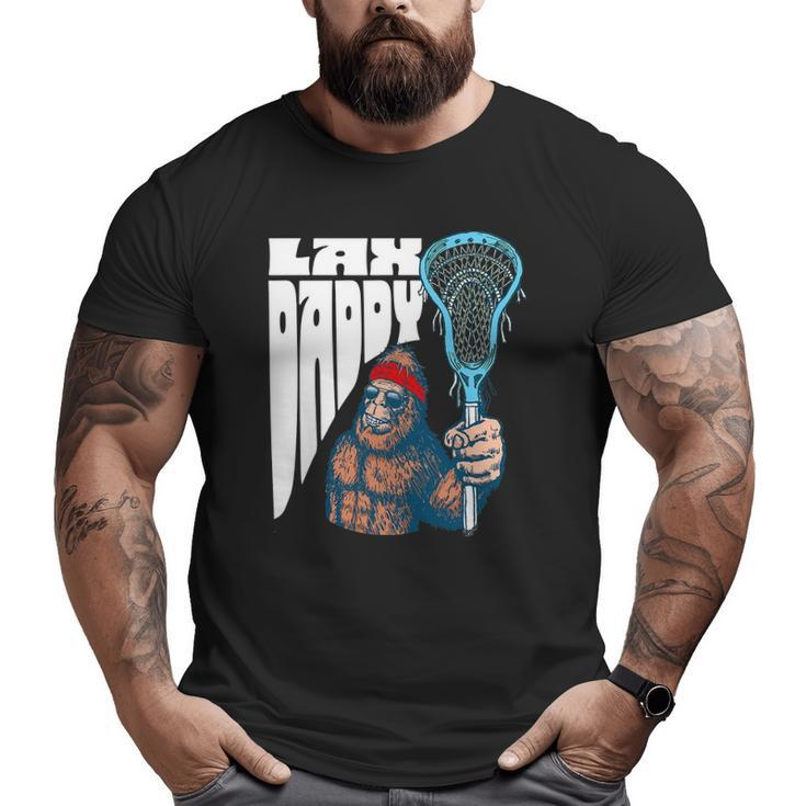 Lax Daddy Sasquatch Lacrosse Fan Dad Bigfoot Beard Big and Tall Men T-shirt