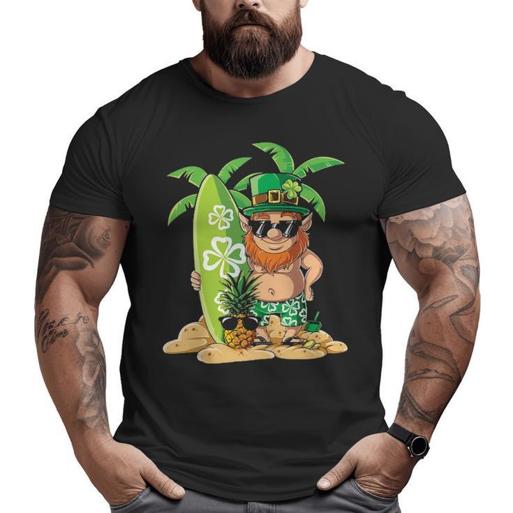 Leprechaun Hawaiian Surfing St Patricks Day Hawaii Big and Tall Men T-shirt