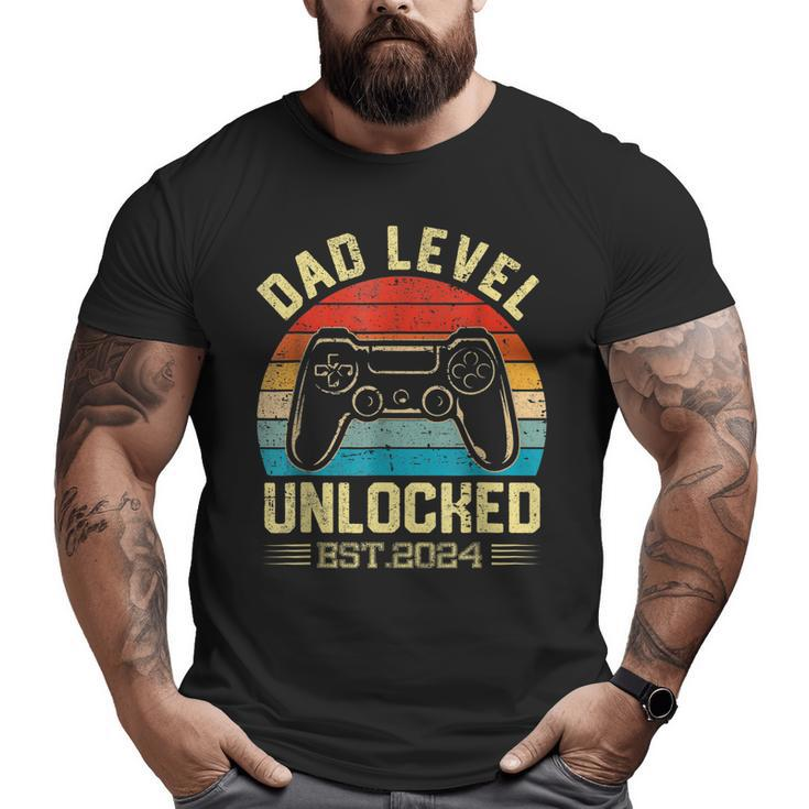 I Leveled Up To Dad 2024 Promoted To Daddy Level Unlocked Big and Tall Men T-shirt