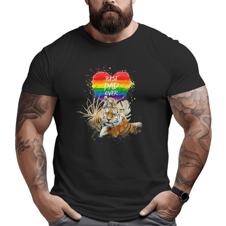 Lgbt Pride Daddy Tiger Rainbow Best Dad Ever Father's Day Big and Tall Men T-shirt