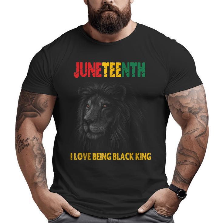 I Love Being A Black King Dad Fathers Day Lion Juneteenth Big and Tall Men T-shirt