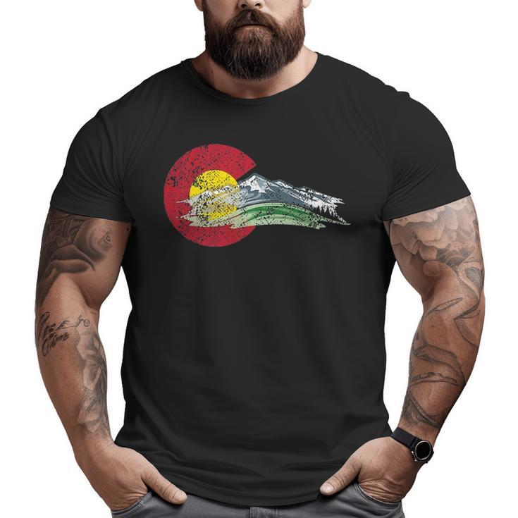 I Love Colorado Flag Mountain Big and Tall Men T-shirt