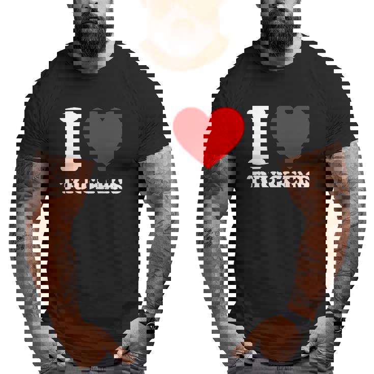 I Love Heart Truckers Canadian Truckers Support Freedom Convoy Big and Tall Men T-shirt