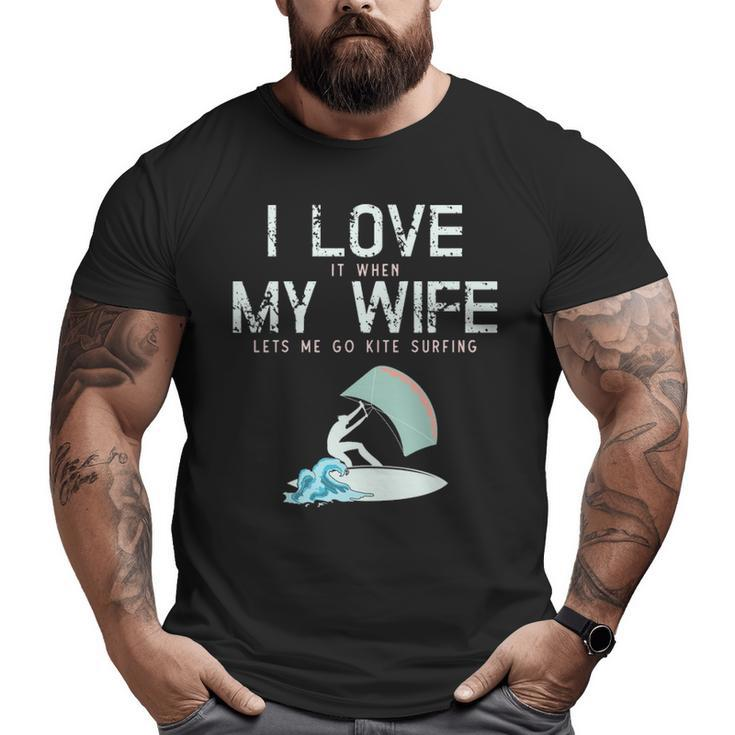 I Love My Wife Kite Surfing Big and Tall Men T-shirt