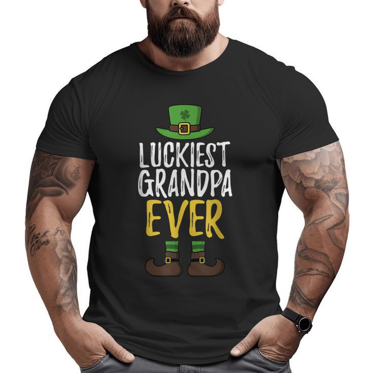 Luckiest Grandpa Ever Leprechaun St Patrick's Day Pajama Big and Tall Men T-shirt