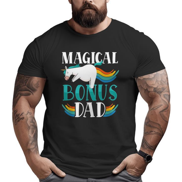 Magical Bonus Dad Proud Stepfather Cute Unicorn Step Dad Big and Tall Men T-shirt