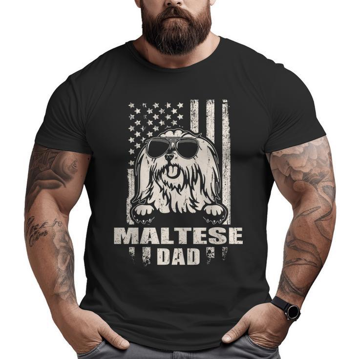Maltese Dad Cool Vintage Retro Proud American Big and Tall Men T-shirt