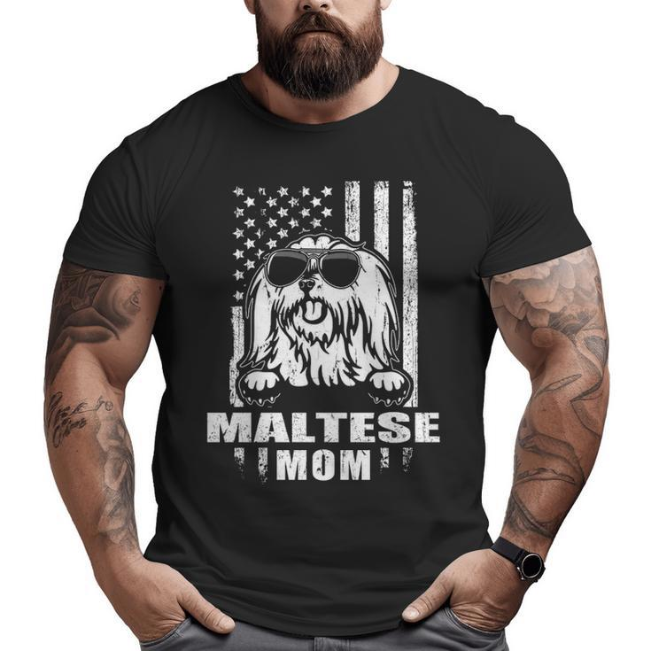 Maltese Mom Cool Vintage Retro Proud American Big and Tall Men T-shirt