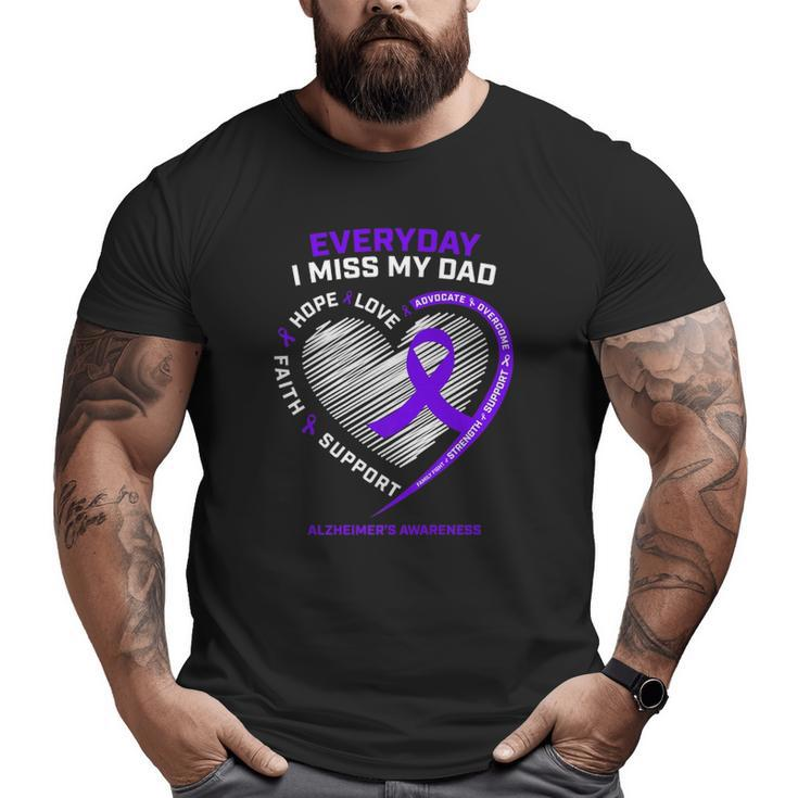 In Memory Dad Purple Alzheimer's Awareness Big and Tall Men T-shirt