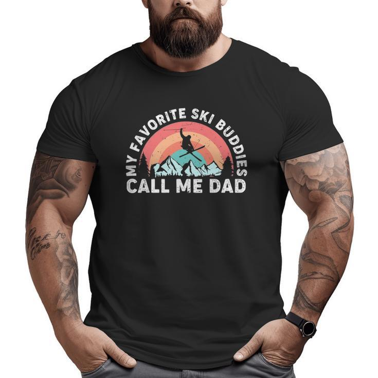 Mens 2Mlk Vintage My Favorite Ski Buddies Call Me Dad Father's Day Big and Tall Men T-shirt