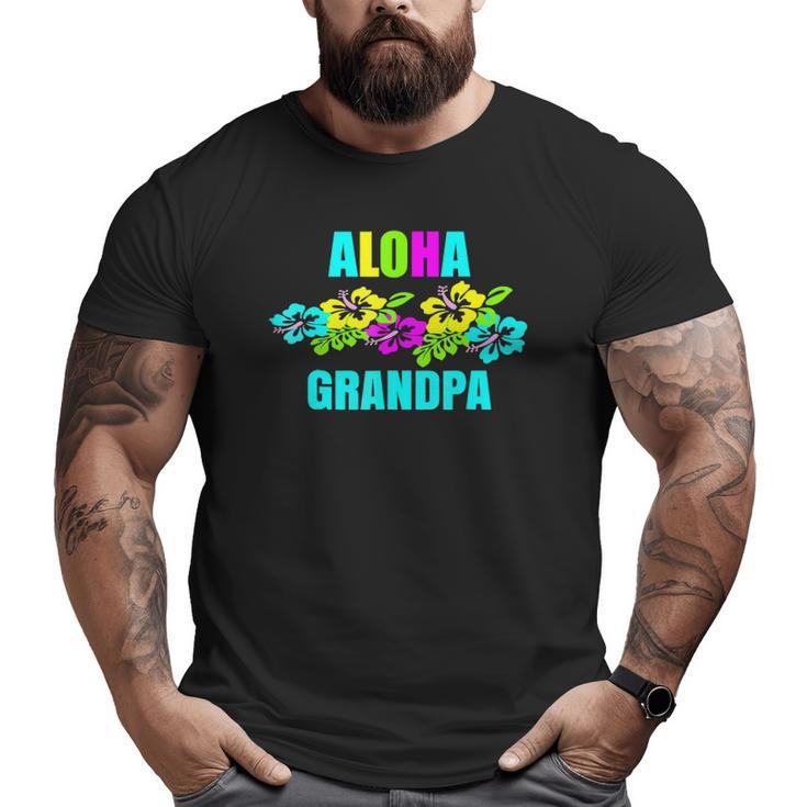 Mens Aloha Grandpa Hawaiian Luau Party Vacation Big and Tall Men T-shirt