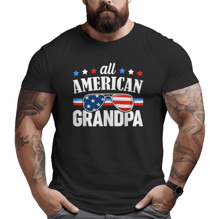 Mens All American Grandpa 4Th Of July Usa Family Matching Outfit Big and Tall Men T-shirt