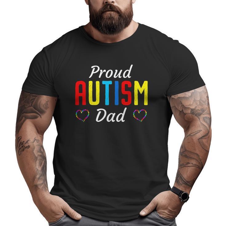Mens Autism Awareness Proud Autistic Dad Cute Puzzle Piece Father Big and Tall Men T-shirt