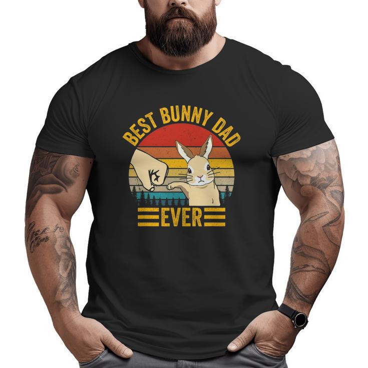Mens Best Bunny Dad Ever Vintage Rabbit Lover Father Pet Rabbit Big and Tall Men T-shirt