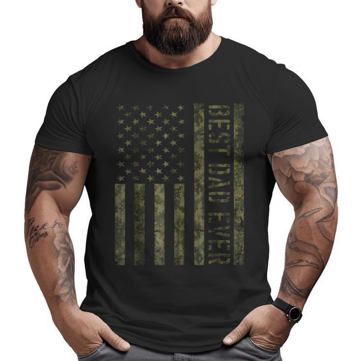 Mens Best Dad Ever American Flag Camo Tshirt For Fathers Day Big and Tall Men T-shirt