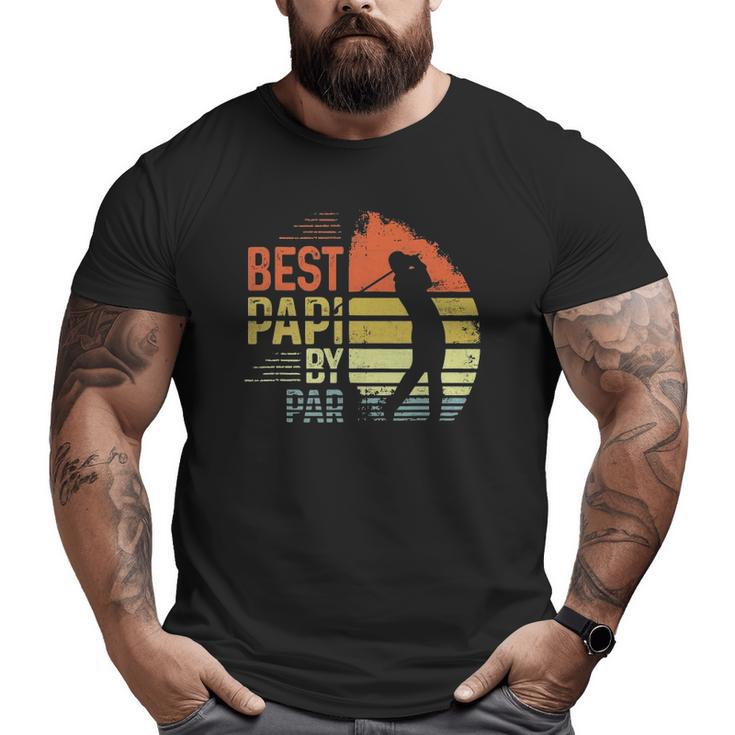 Mens Best Papi By Par Papi Father's Day Golf Lover Golfer Big and Tall Men T-shirt