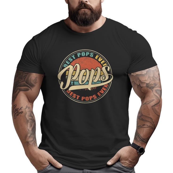 Mens Best Pops Ever Vintage Retro  Dad Papa Big and Tall Men T-shirt
