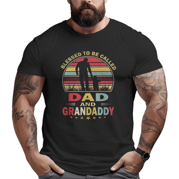 Mens Blessed To Be Called Dad And Grandaddy Vintage Father's Day Big and Tall Men T-shirt