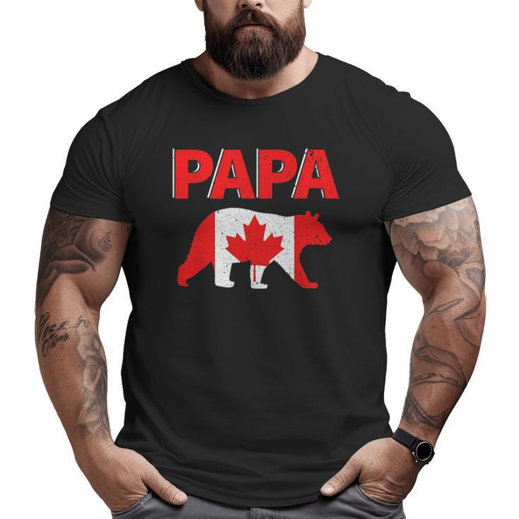 Mens Canada Flag Papa Bear Canadian Dad Father's Day Big and Tall Men T-shirt
