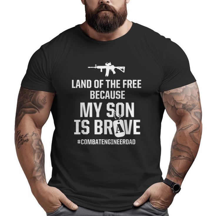 Mens Combat Engineer Brave Son Dad Usa Military Sapper Big and Tall Men T-shirt
