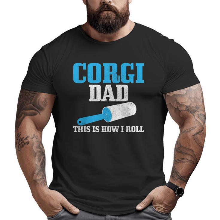 Mens Corgi Dad Dog Hair Beagle Big and Tall Men T-shirt