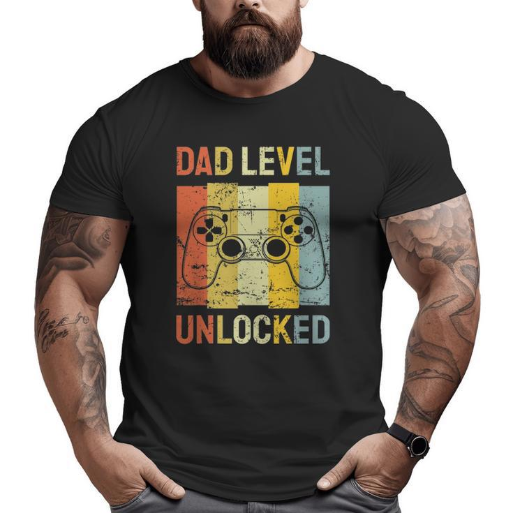 Mens Dad Level Unlocked Soon To Be Father Pregnancy Announcement Big and Tall Men T-shirt