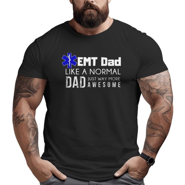 Mens Emt Dad Ems Medic Men Daddy Graphic Tee Big and Tall Men T-shirt