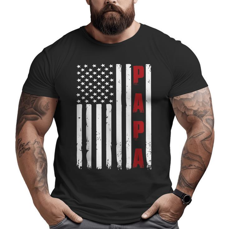 Mens Father's Day Best Dad Ever Usa American Flag Big and Tall Men T-shirt
