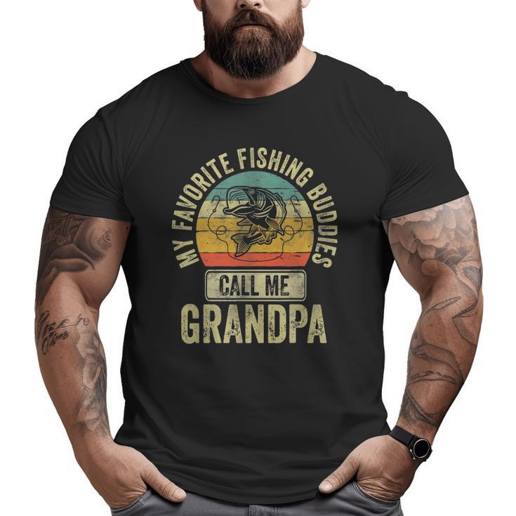 Mens My Favorite Fishing Buddies Call Me Grandpa Fisherman Big and Tall Men T-shirt