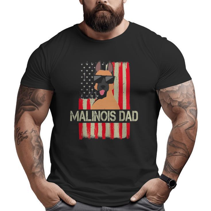 Mens Belgian Malinois Dad American Flag 4Th Of July Big and Tall Men T-shirt