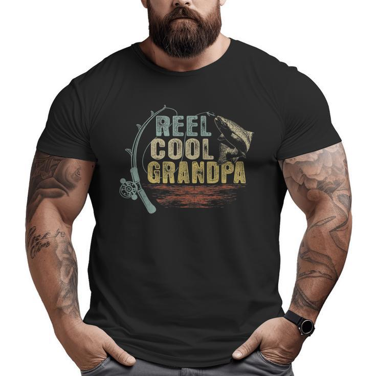 Mens Fishing Vintage Reel Cool Grandpa Big and Tall Men T-shirt