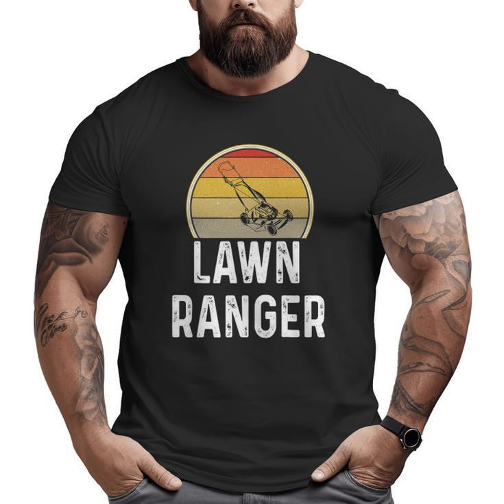 Mens Lawn Ranger Mowing Grass Cutting Dad Retro Big and Tall Men T-shirt