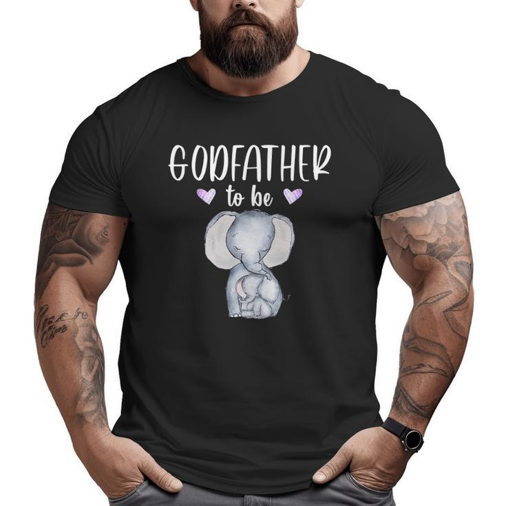 Mens Godfather To Be Elephant Baby Shower Big and Tall Men T-shirt