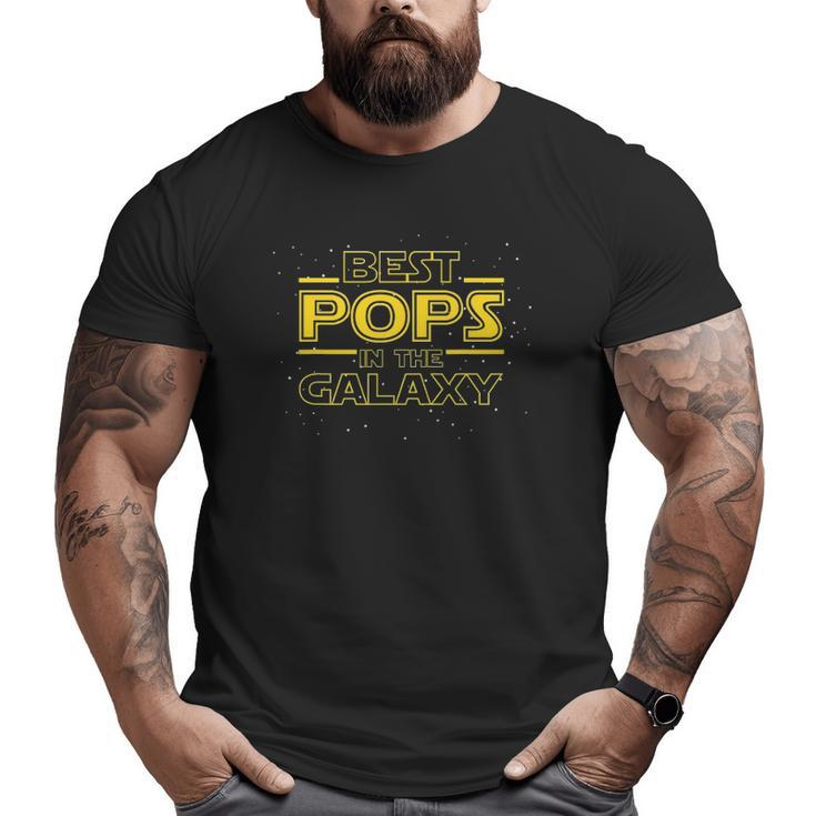 Mens Grandpa Pops  Best Pops In The Galaxy Big and Tall Men T-shirt