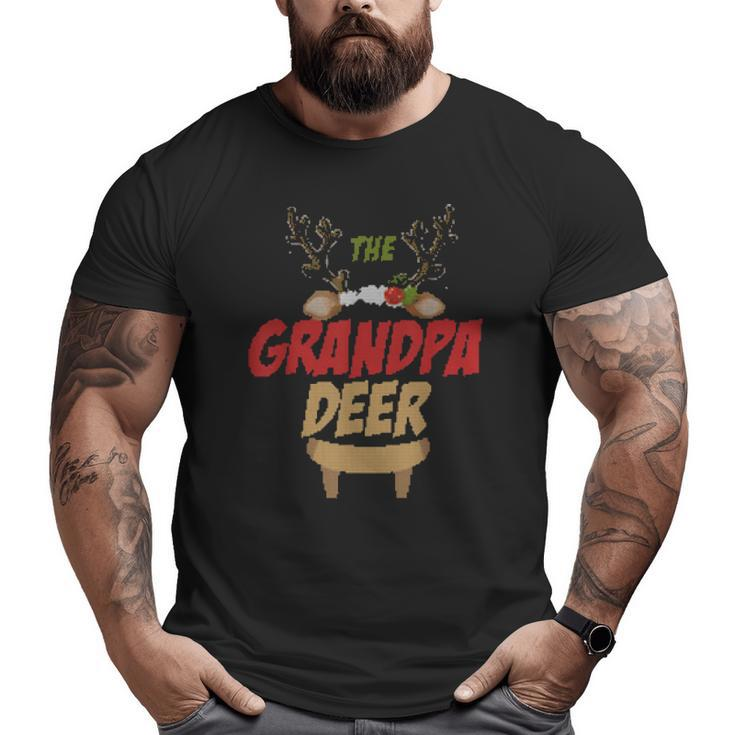 Mens The Grandpa Raindeer Family Matching Group Ugly Christmas Big and Tall Men T-shirt