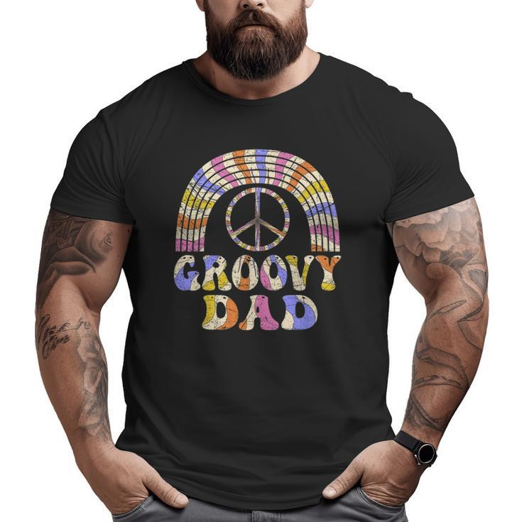Mens Groovy Dad 70S Aesthetic Nostalgia 1970'S Retro Dad Hippie Big and Tall Men T-shirt
