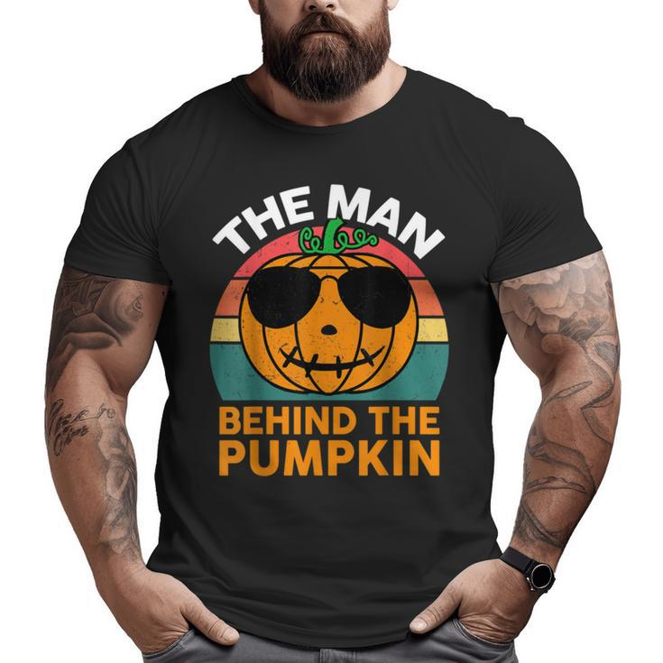 Mens Halloween Pregnancy Dad Costume The Man Behind The Pumpkin Big and Tall Men T-shirt