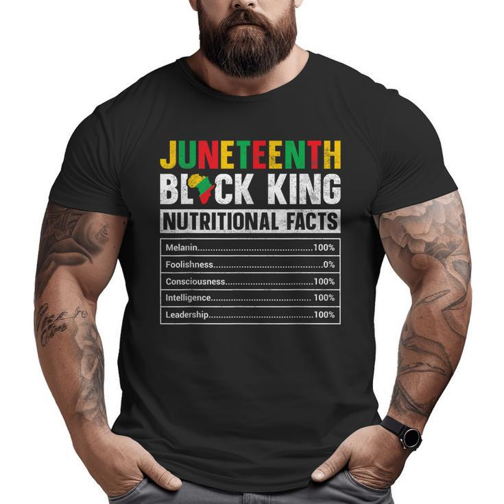 Mens Junenth Black King Nutritional Facts Melanin Men Father Big and Tall Men T-shirt