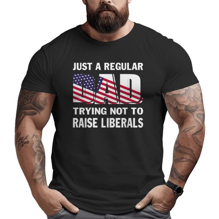 Mens Just A Regular Dad Trying Not To Raise Liberals Fathers Big and Tall Men T-shirt